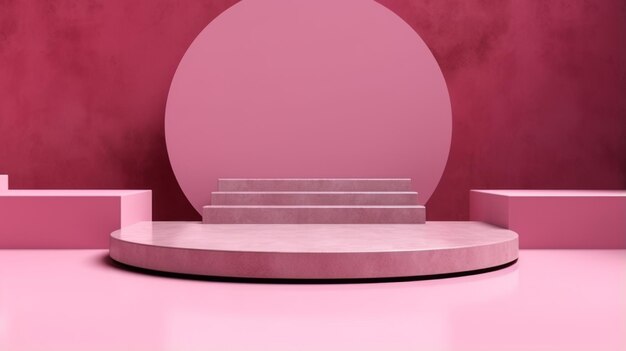 Textura de mármore rosa decorado palco fotorrealista moderno palco de teatro fundo horizontal gerado por ia papel de parede de tela minimalista