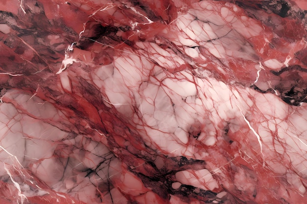 Textura de mármore vermelho sem costura com veias pretas e brancas imagem gerada por rede neural