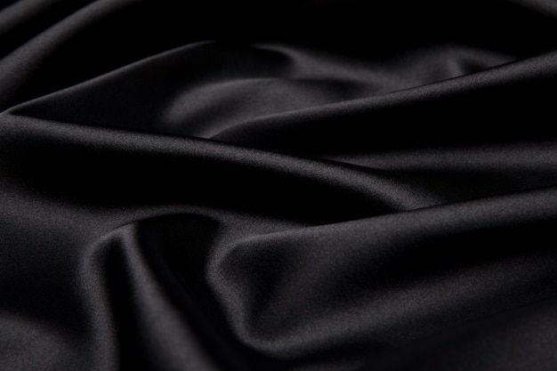 Textura de material de seda preta