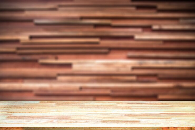 Foto textura de mesa de madeira natural abstrata isolada em fundo de madeira desfocada vista superior da madeira da prancha para design de interiores de produto de suporte gráfico ou montagem exibir seu produto