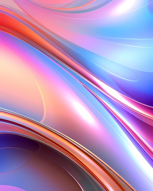 Textura de metal líquido fundo abstrato com cores suaves de néon bandeira de design de onda