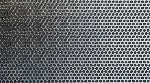 Textura de metal preto com orifícios redondos