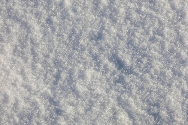 Textura de neve branca no chão.