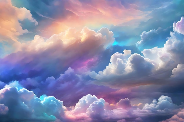 Textura de nuvem de cores holográficas