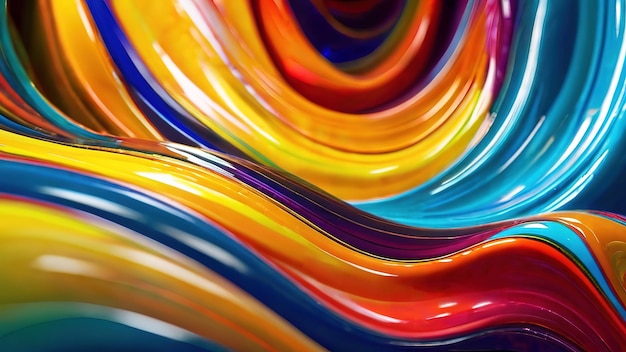 Textura de onda 3D de plástico fundo colorido com linhas e ondas no interior