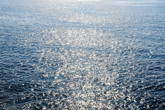 Textura de ondas de água azul no Oceano Atlântico