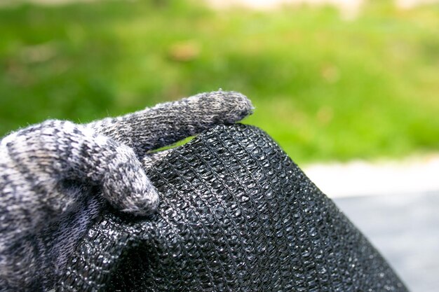 Textura de padrão de rede de sombreamento preto Usada em viveiros de jardinagem e agricultura