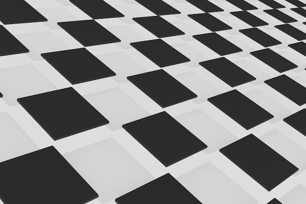 Textura de padrão de renderização 3D de fundo branco e preto mínimo abstrato