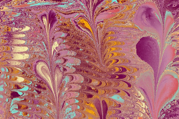 Textura de padrão floral de mármore abstrato Arte tradicional de marmoreio de Ebru