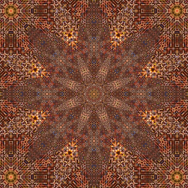 Textura de padrão quadrado sem costura Padrão de arte Kaleidoscópio