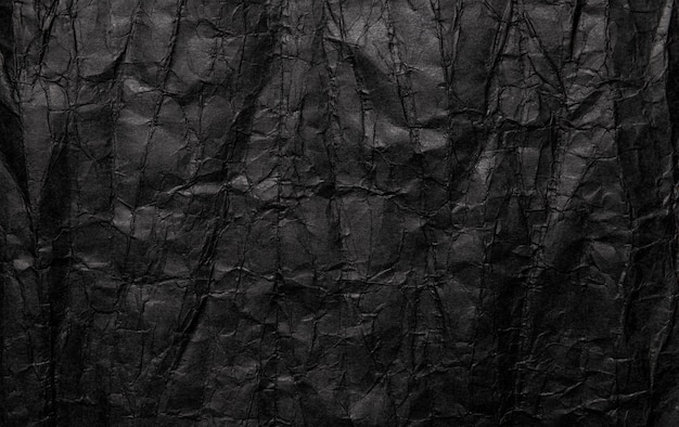 Textura de papel amassado preto, velho grunge