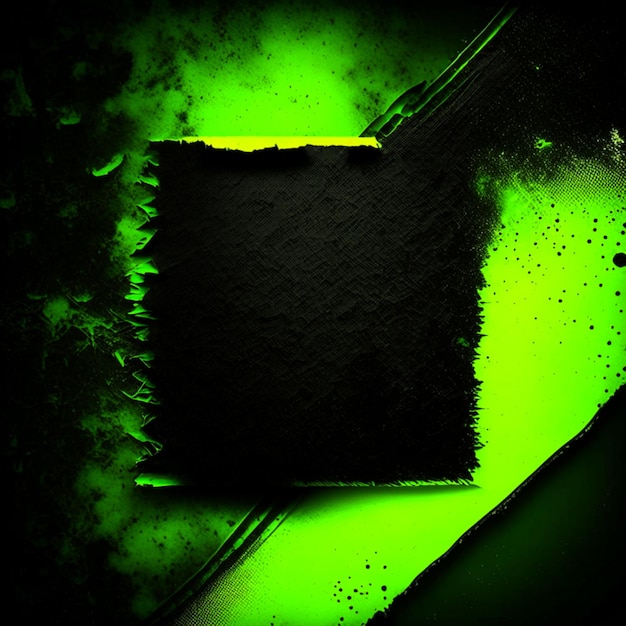 Textura de papel antigo preto e fundo verde amarelo neon