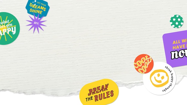 Textura de papel de borda de canto de adesivo de palavra Png