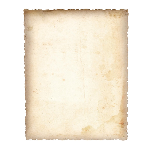 Textura de papel vintage velha isolada no fundo branco