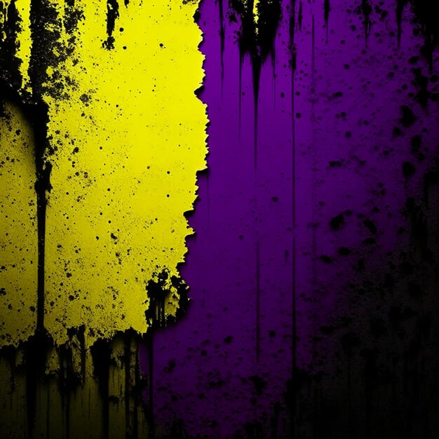 Foto textura de parede amarela escura fundo halloween fundo assustador e roxo fundo grunge preto