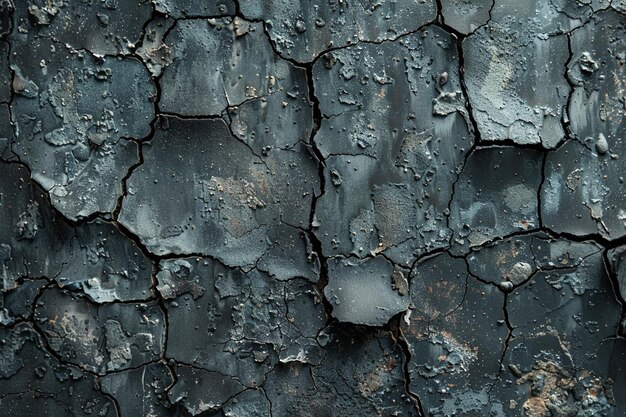 Foto textura de parede de cimento cinza envelhecido com superfície rachada