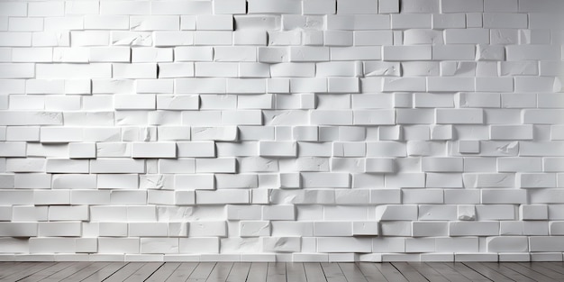 Textura de parede de tijolos brancos abstratos para padrão de fundo imagem panorâmica ampla com design de espaço de cópia para banner da web