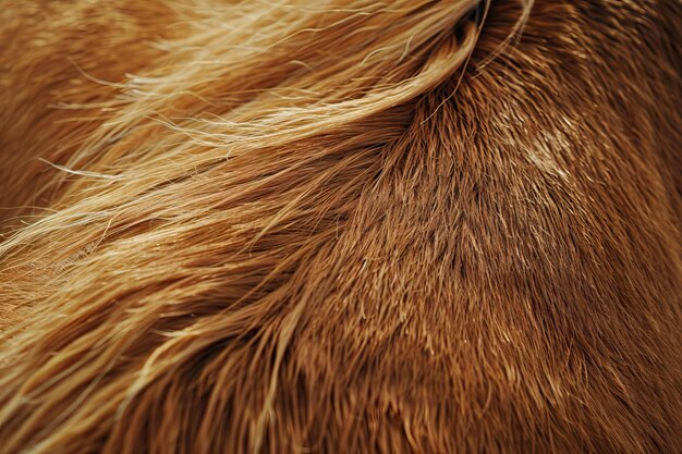 Foto textura de pele de cavalo castanha em close-up macro de pele animal natural