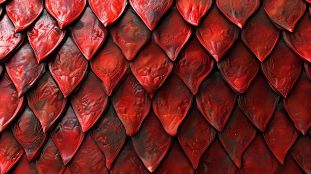 Foto textura de pele de cobra vermelha vívida com padrões detalhados de escala
