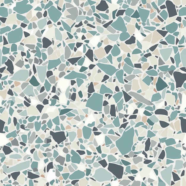 Textura de piso Terrazzo em estilo veneziano em cores frias como um padrão contínuo de geração de IA