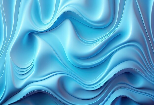 Textura de plástico ondulado azul pastel líquido Ilustração de rugas Ai generative