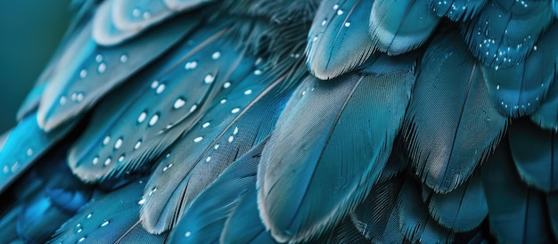 Foto textura de pluma com manchas de cores azuis e brancas