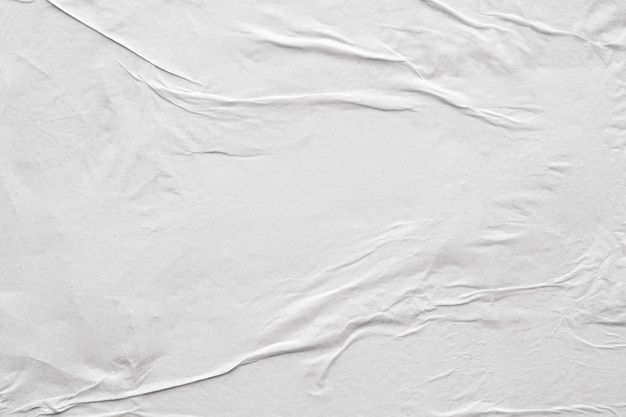 Textura de pôster de papel branco amassado e amassado em branco