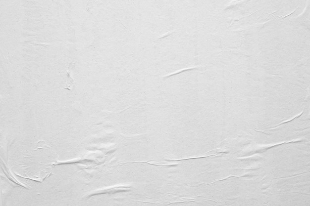 Textura de pôster de papel branco amassado e amassado em branco