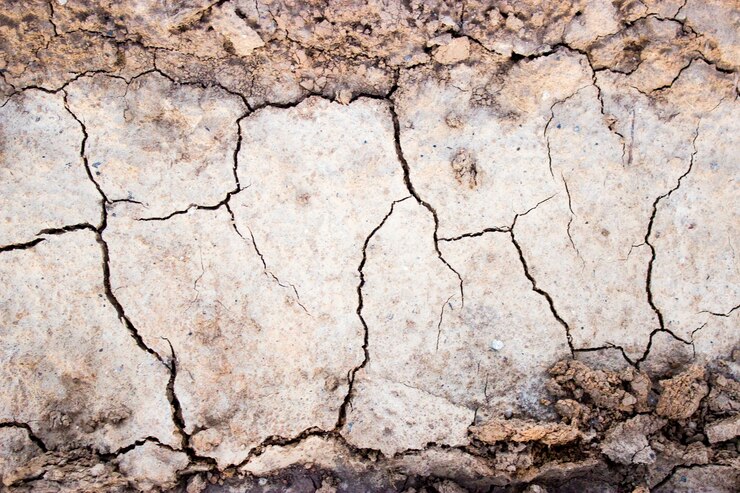 Textura de rachaduras em solo seco