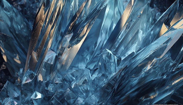 textura de refração de cristais de gelo brilhantes