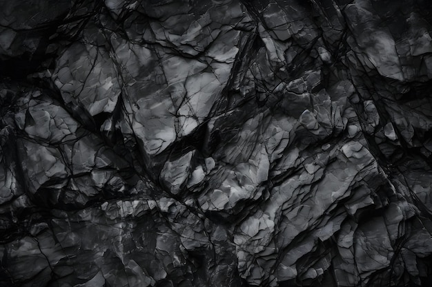 Textura de rocha branca preta fundo de granito de pedra cinza escuro para design surf de montanha rachado áspero
