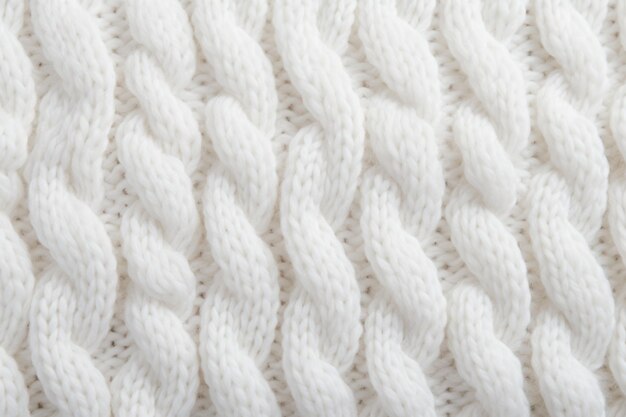 Foto textura de roupas de malha feitas à mão de lã macia branca ilustração generativa de ia
