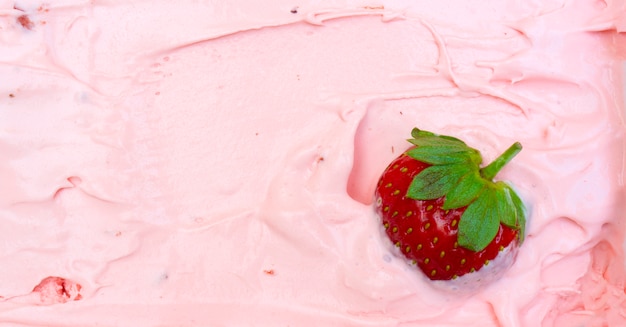 Foto textura de sorvete de morango.