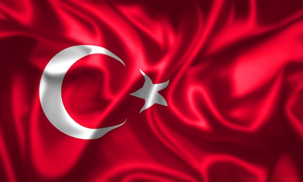 Textura de tecido da bandeira da turquia