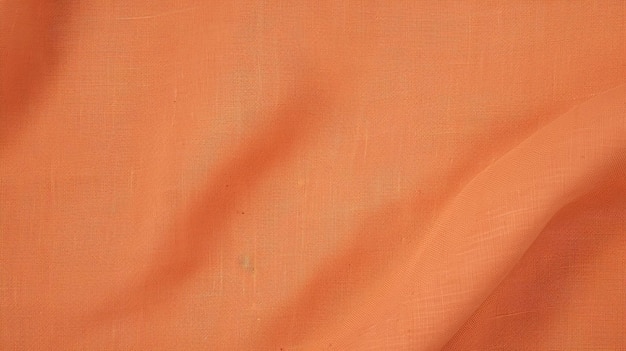 Textura de tecido de algodão laranja pastel ligeiramente áspero Textura sutil e contraste de cores vibrantes