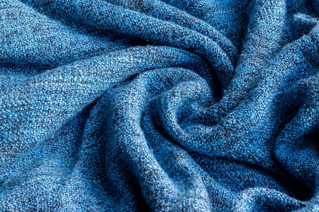 Textura de tecido de malha azul brilhante