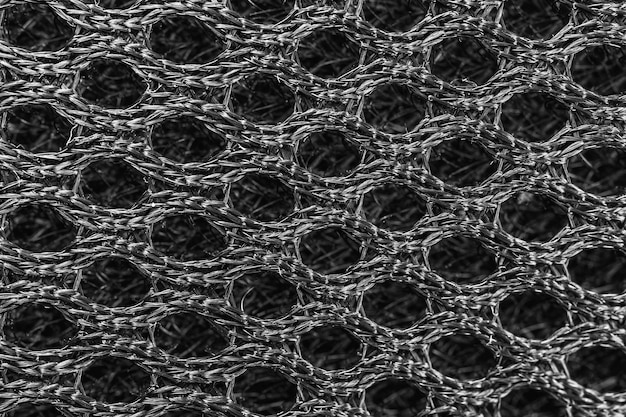 Textura de tecido de malha respirável, foto de fundo de alta resolução de tecido de mochila preta