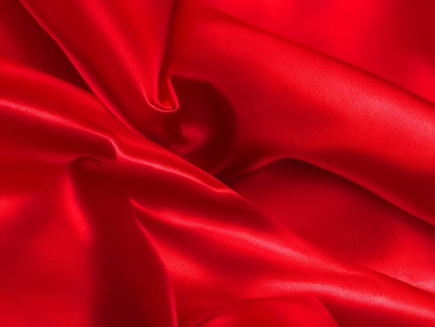 Textura de tecido de seda vermelha ou cetim luxuoso pode ser usada como fundo abstrato