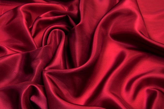 Textura de tecido viscose vermelho.