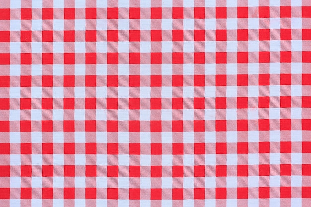 Textura de toalha de mesa xadrez clássica vermelha