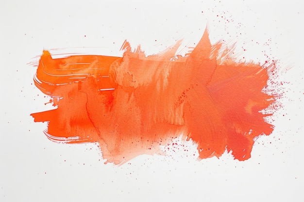 Textura de traço de pincel de pintura aquarela laranja mancha de mancha isolada