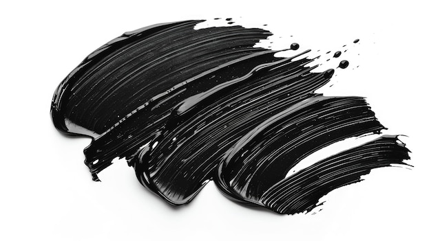 Textura de traço de tinta preta em fundo branco