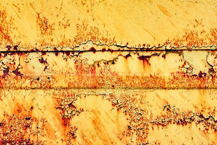 Foto textura de uma parede de metal com rachaduras e arranhões