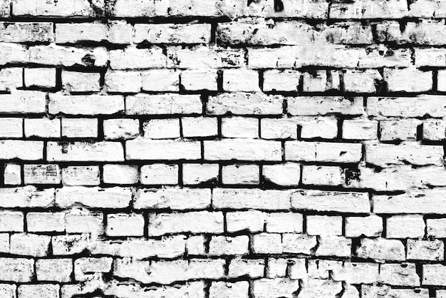 Textura de uma parede de tijolos com fundo de rachaduras e arranhões