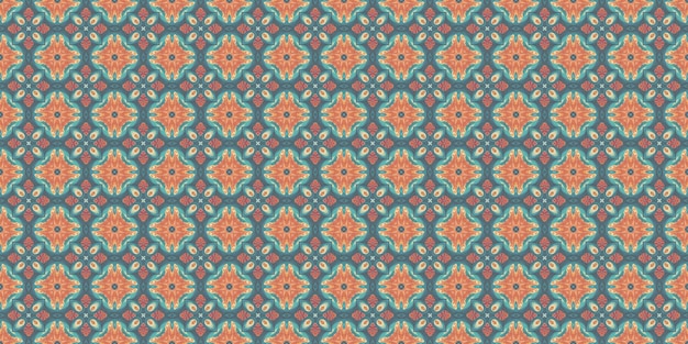 Textura de diseño de tela de caleidoscopio abstracto de patrones sin fisuras boho étnico