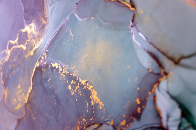 Textura do mar de tinta de álcool. Arte contemporânea. Fundo de arte abstrata. Textura brilhante multicolorida.