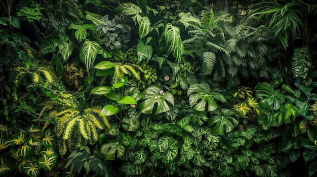 Textura e padrão da selva Cor brilhante Generative Ai