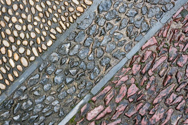 Textura elaborada hecha de diferentes piedras.