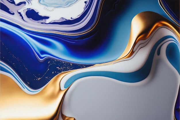 Textura elegante de mármore azul, branco e dourado para designs sofisticados. Imagem impressionante para o site