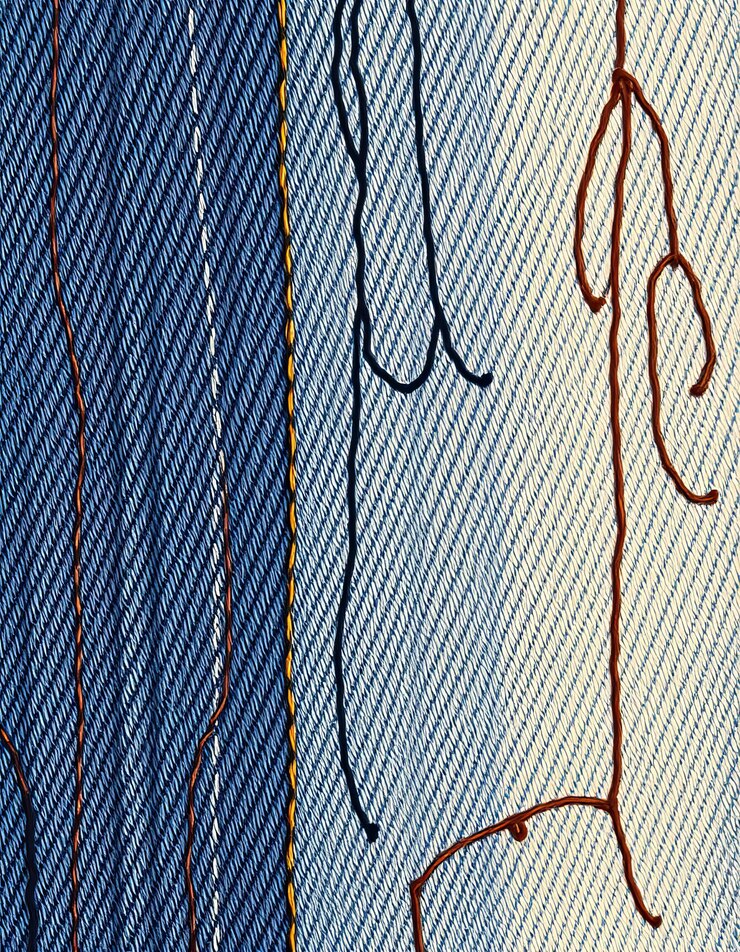 Textura elegante de jeans con líneas abstractas
